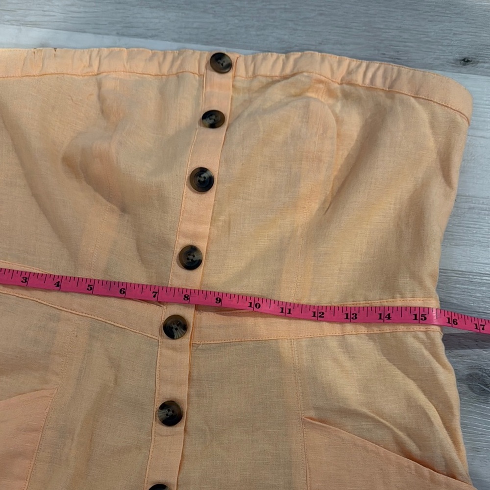 American Eagle Gold Strapless Buttoned Midi lined Sundress with side zipper. - Picture 8 of 12